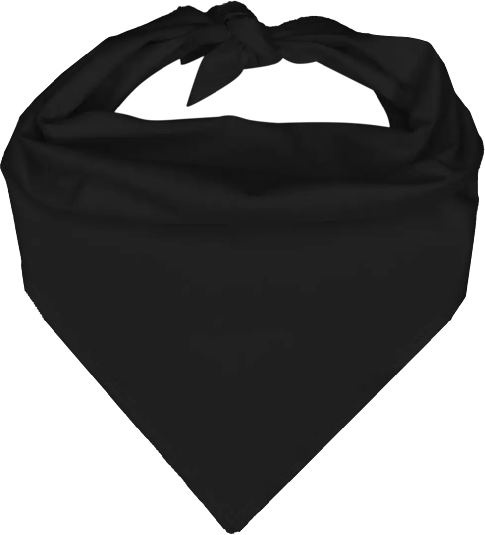 1pc Black Solid Triangle - Dog Bandana - Size Medium - 100% Cotton