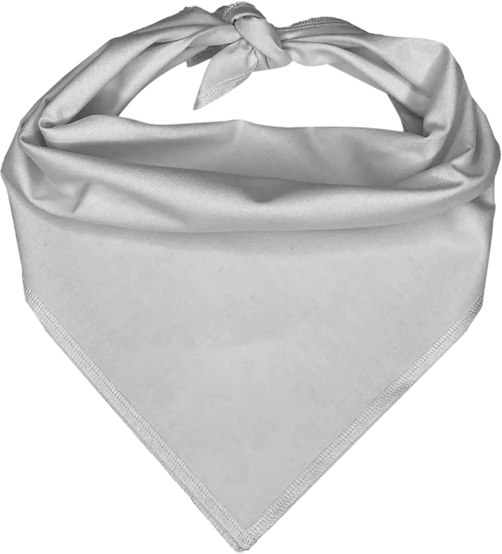 1pc White Solid Triangle - Dog Bandana - X-Large - 100% Cotton