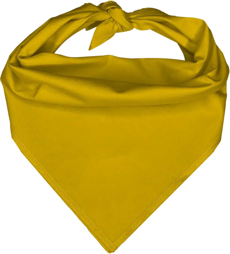1pc Yellow Solid Triangle - Dog Bandana - Size Medium - 100% Cotton