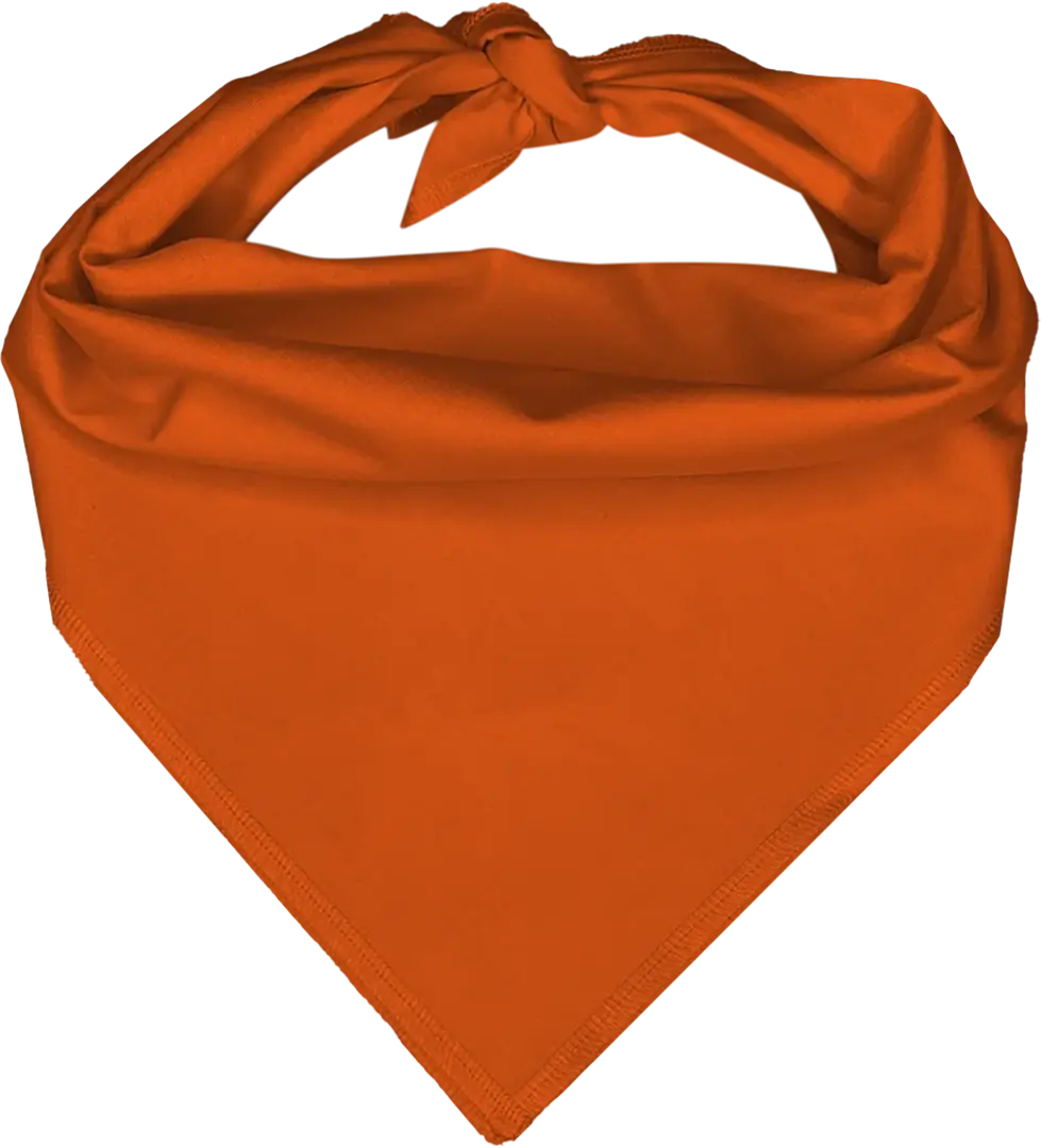 1pc Orange Solid Dog Bandana - X-Large - 100% Cotton