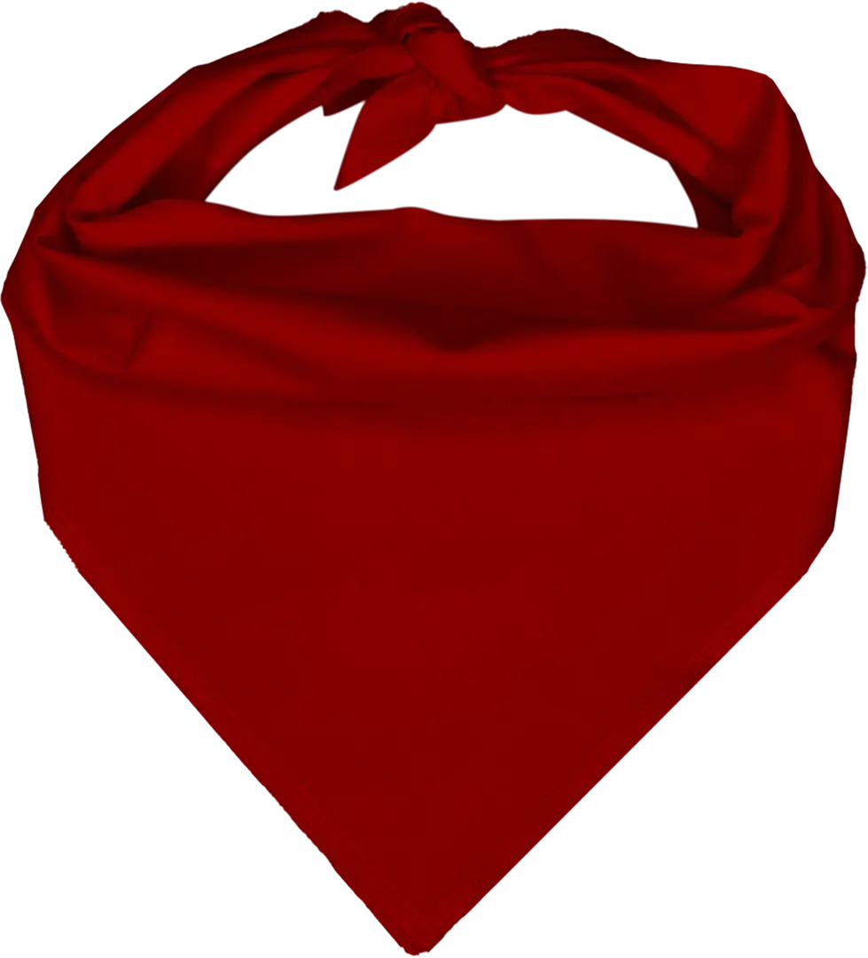 1pc Red Solid Dog Bandana - Size Large - 100% Cotton