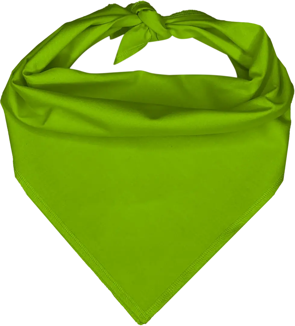 1pc Lime Green Solid Triangle - Dog Bandana - Size Large - 100% Cotton