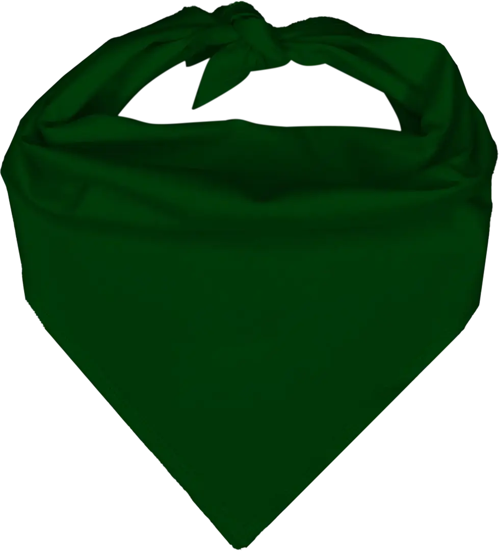 1pc Hunter Green Solid Triangle - Dog Bandana - Size Medium - 100% Cotton
