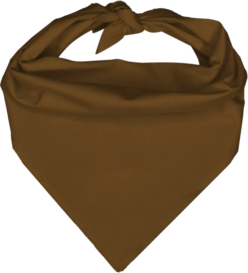 1pc Brown Solid Triangle - Dog Bandana - Size Large - 100% Cotton