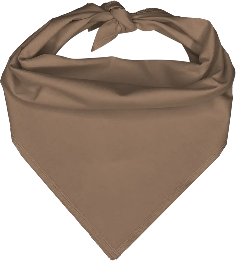 1pc Khaki Solid Triangle - Dog Bandana - Size Medium - 100% Cotton