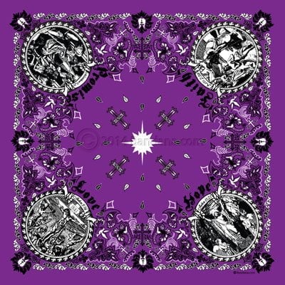 1pc Jesus Christ Christian Bandana - Purple - - 22x22 - 100% Cotton