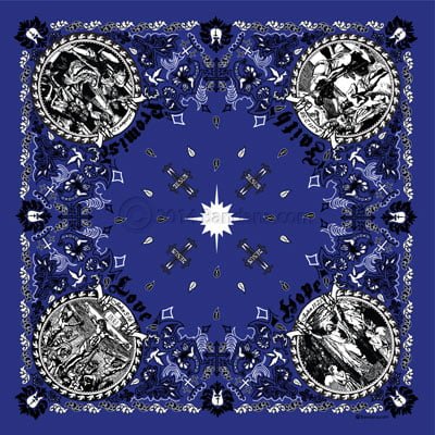 1pc Jesus Christ Christian Bandana - Royal Blue - - 22x22 - 100% Cotton