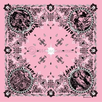 1pc Jesus Christ Christian Bandana - Light Pink - - 22x22 - 100% Cotton