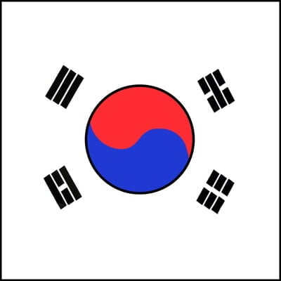 Korea Flag Bandanas in Bulk by the Dozen - 22x22 - 100% Cotton