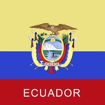 1pc Ecuador Flag Bandana - 22x22 - 100% Cotton
