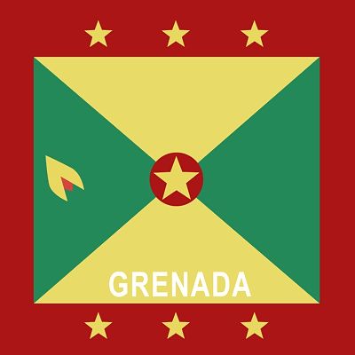 12pcs Grenada Flag Bandanas in Bulk by the Dozen - 22x22 - 100% Cotton