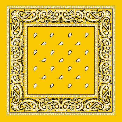 12pcs Yellow Paisley Handkerchiefs - Dozen Packed 22x22