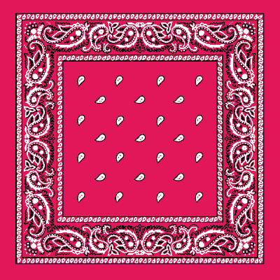 600pcs Hot Pink Paisley Handkerchiefs - Case - 50 Dozen 22x22