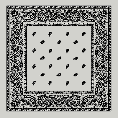 12pcs Light Grey Paisley Handkerchiefs - Dozen Packed 22x22