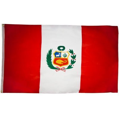 12pcs Peru Flag - 3ft x 5ft Polyester - Dozen Pack - Imported