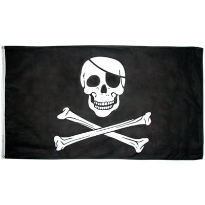 1pc Jolly Roger Flag - 3ft x 5ft Polyester - Single 1pc - Imported
