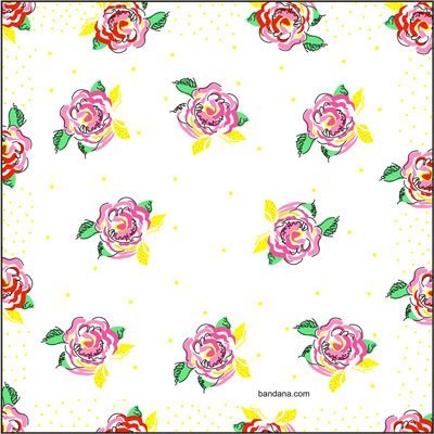 Ladies Floral Handkerchiefs A Light Pink - Yellow - Red - Case - 600pcs - 12 x 12