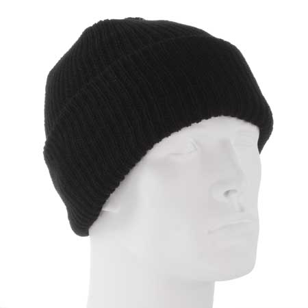 12pcs Value Knit - Black Ski Hat - Dozen Packed - Made in USA