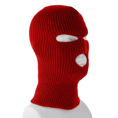 1pc Superstretch Red Full Face Ski Mask - Single 1pc - Made in USA