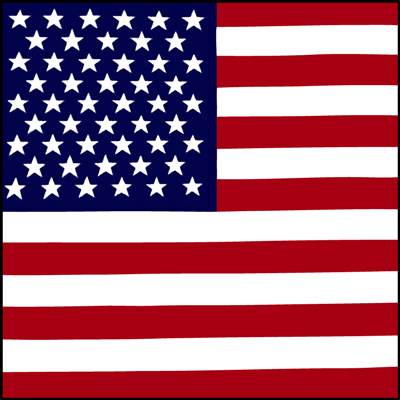 US Flag Extra Large Bandana - 27x27 - 100% Cotton
