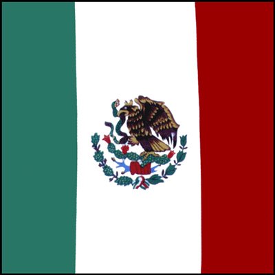 Mexico Flag Bandana - 22x22 - 100% Cotton