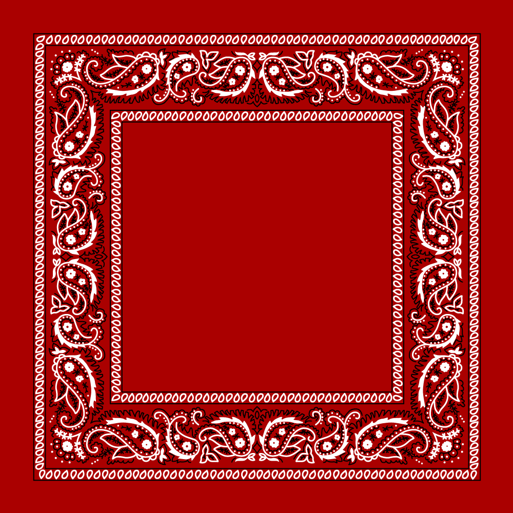 12pcs 100% Cotton Red Open Center Paisley Bandanas - Dozen Packed - 22x22 Inches