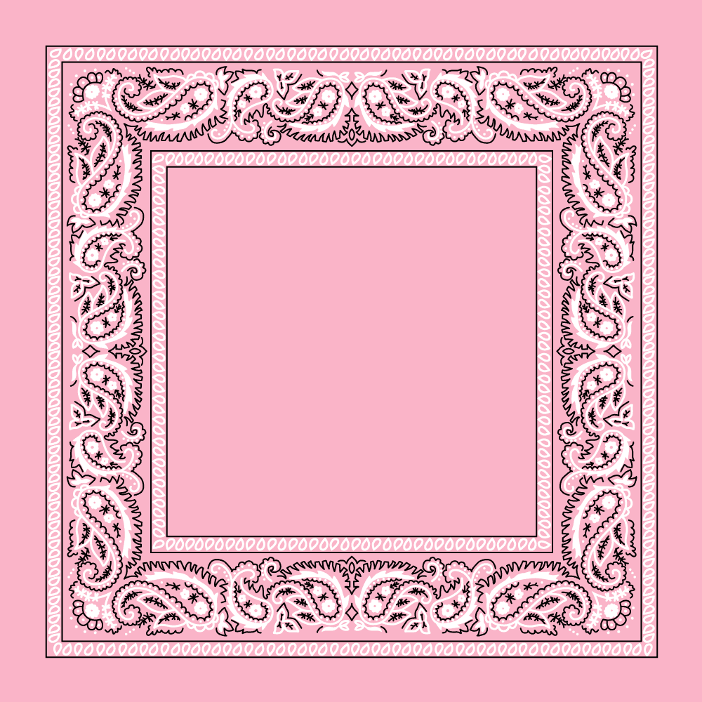 12pcs 100% Cotton Light Pink Open Center Paisley Bandanas - Dozen Packed - 22x22 Inches