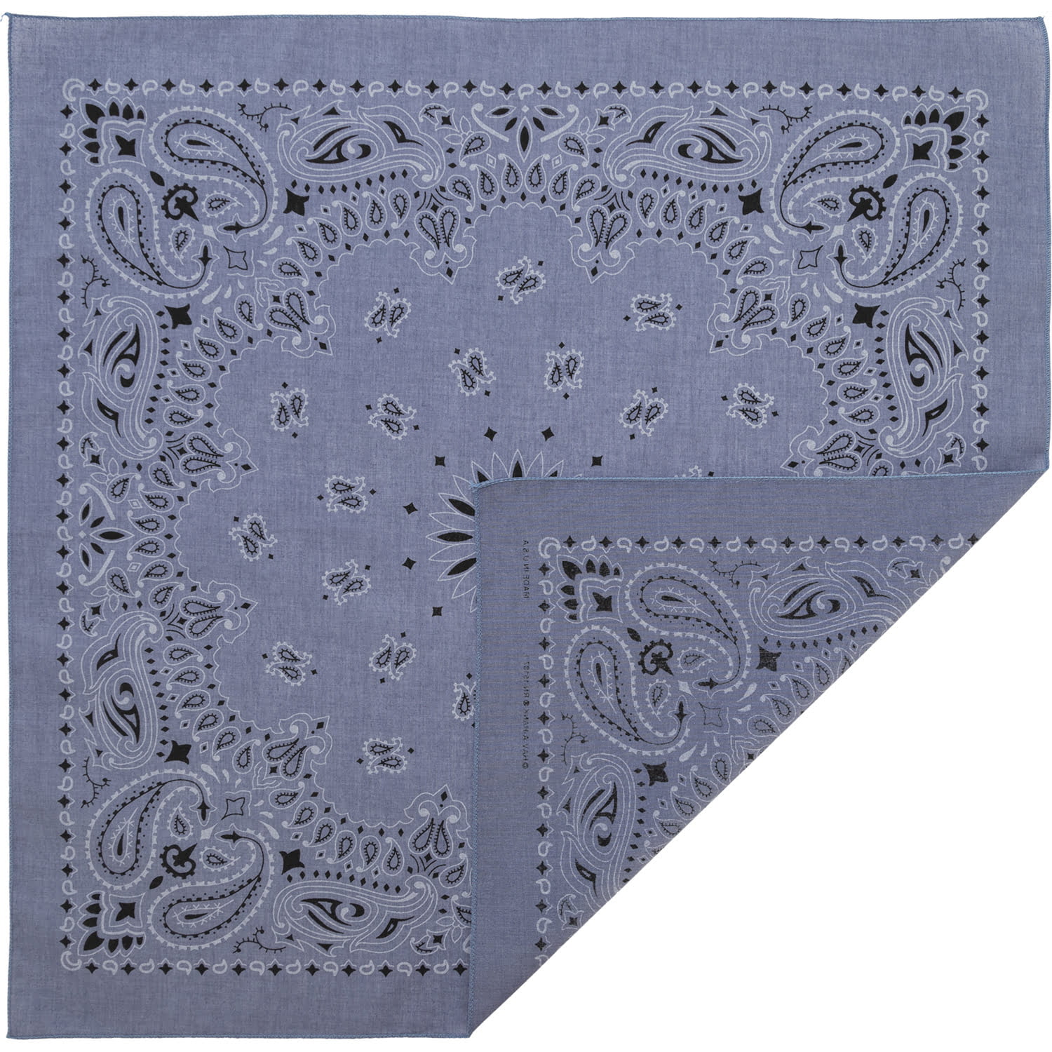 1pc Paisley Chambray Blue Handkerchief - Single 1pc 22x22