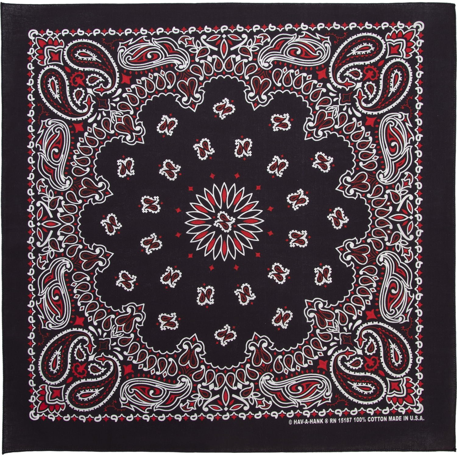 12pcs American Made Red/Blue Western Paisley Bandanas - Dozen Packed - 100% Cotton - 22x22 Inches