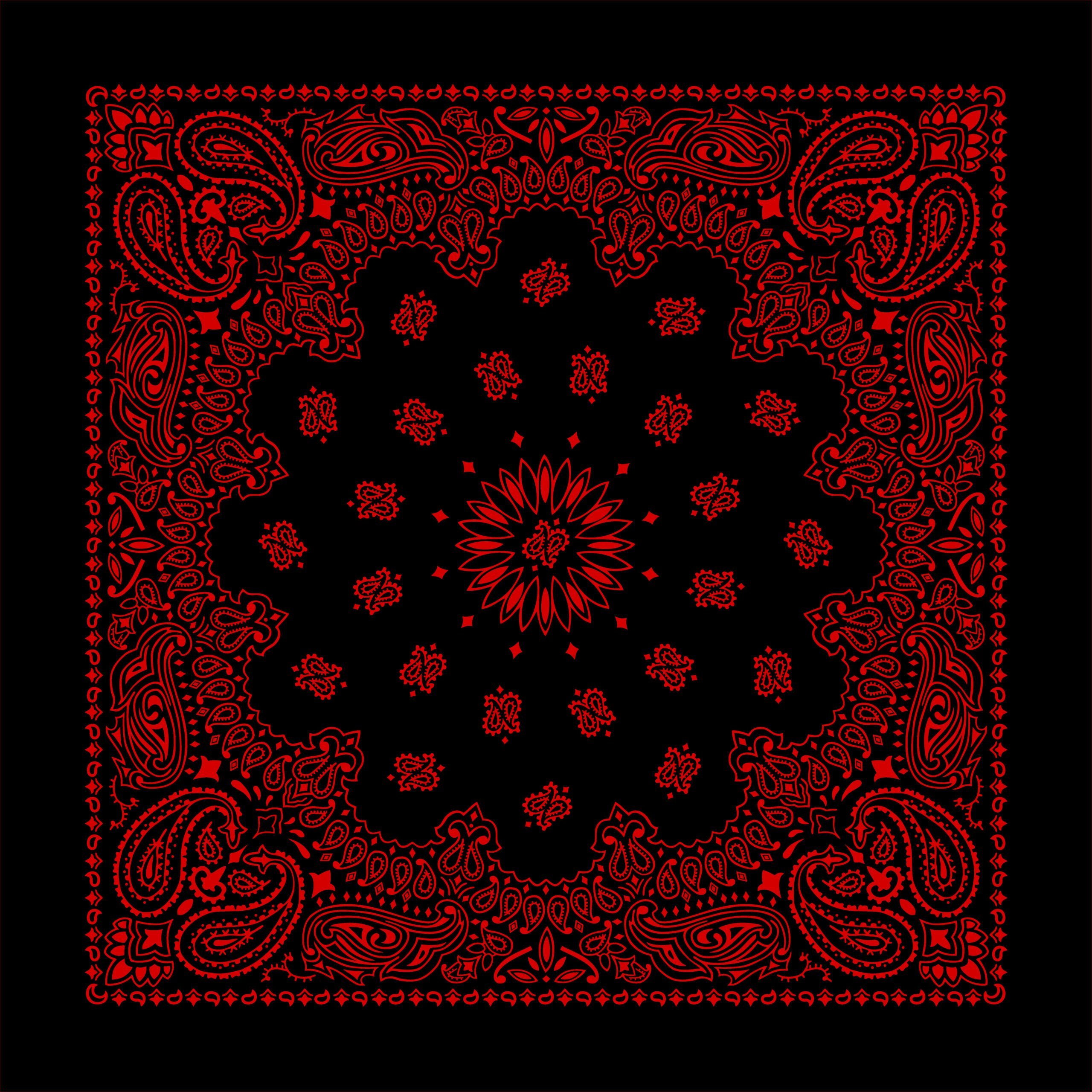 100% Cotton Black/Red Western Paisley bandanas - 50Dozen/600pcs - 27x27 Inches