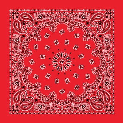American Made Red Western Paisley bandanas - Dozen Packed - 100% Cotton - 22x22 Inches