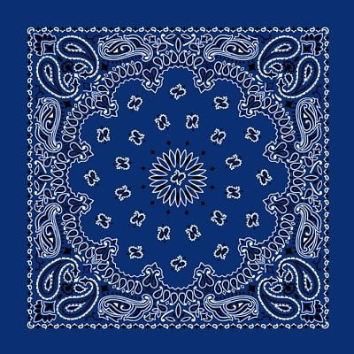 1pc American Made Royal Blue Open Center Paisley Bandanas - Single 1pc - 100% Cotton - 22x22 Inches