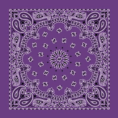 600pcs 100% Cotton Purple Western Paisley Bandanas - 50Dozen/600pcs - 22x22 Inches