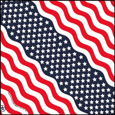 1pc Stars and Stripes Bandana - 22x22 - Made in the USA