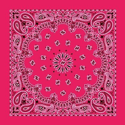 100% Cotton Hot Pink Western Paisley bandanas - 50Dozen/600pcs - 22x22 Inches