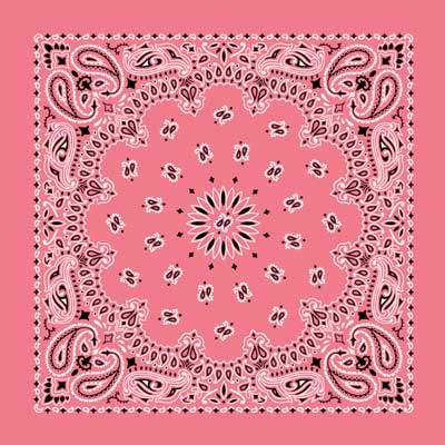 American Made Strawberry Western Paisley bandanas - Single Piece - 100% Cotton - 22x22 Inches