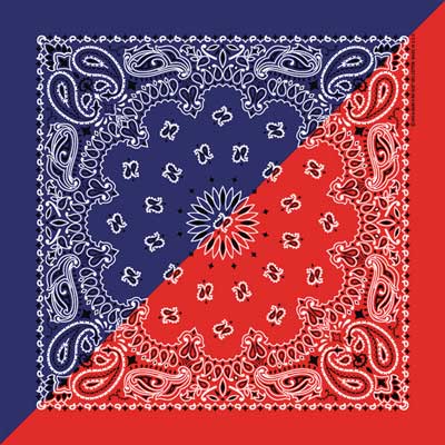 1pc 100% Cotton Navy/Red Western Paisley Bandanas - Single 1pc - 22x22 Inches