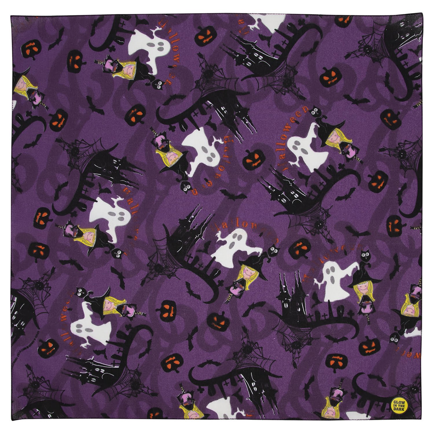 Witches and Ghosts - Purple Bandana - Single 1pc - 22x22
