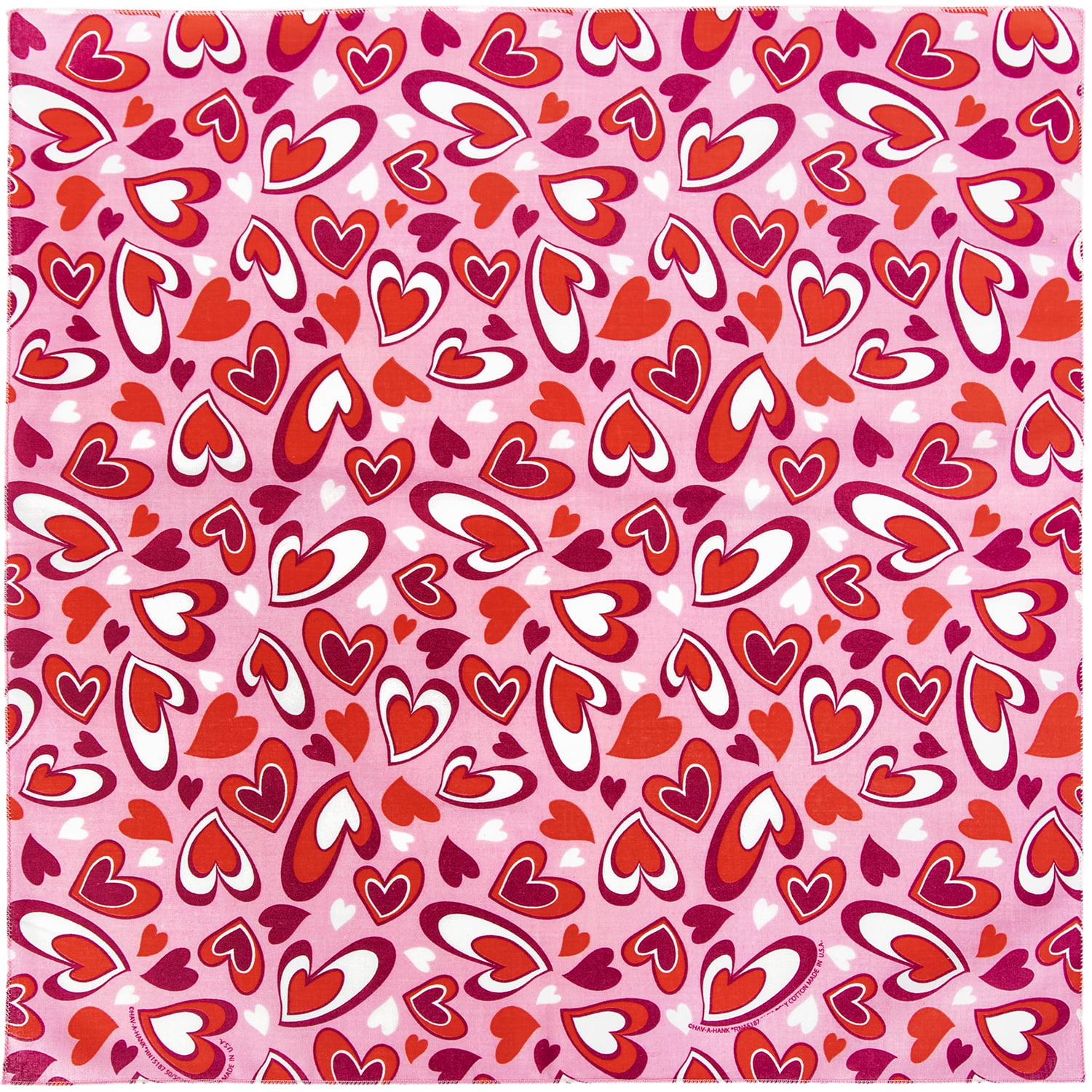 Heartfelt Pink Bandana - Single 1pc - 22x22