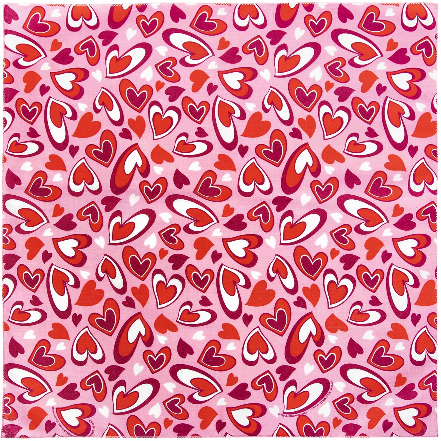 Heartfelt Pink Bandanas - Dozen Packed 22x22