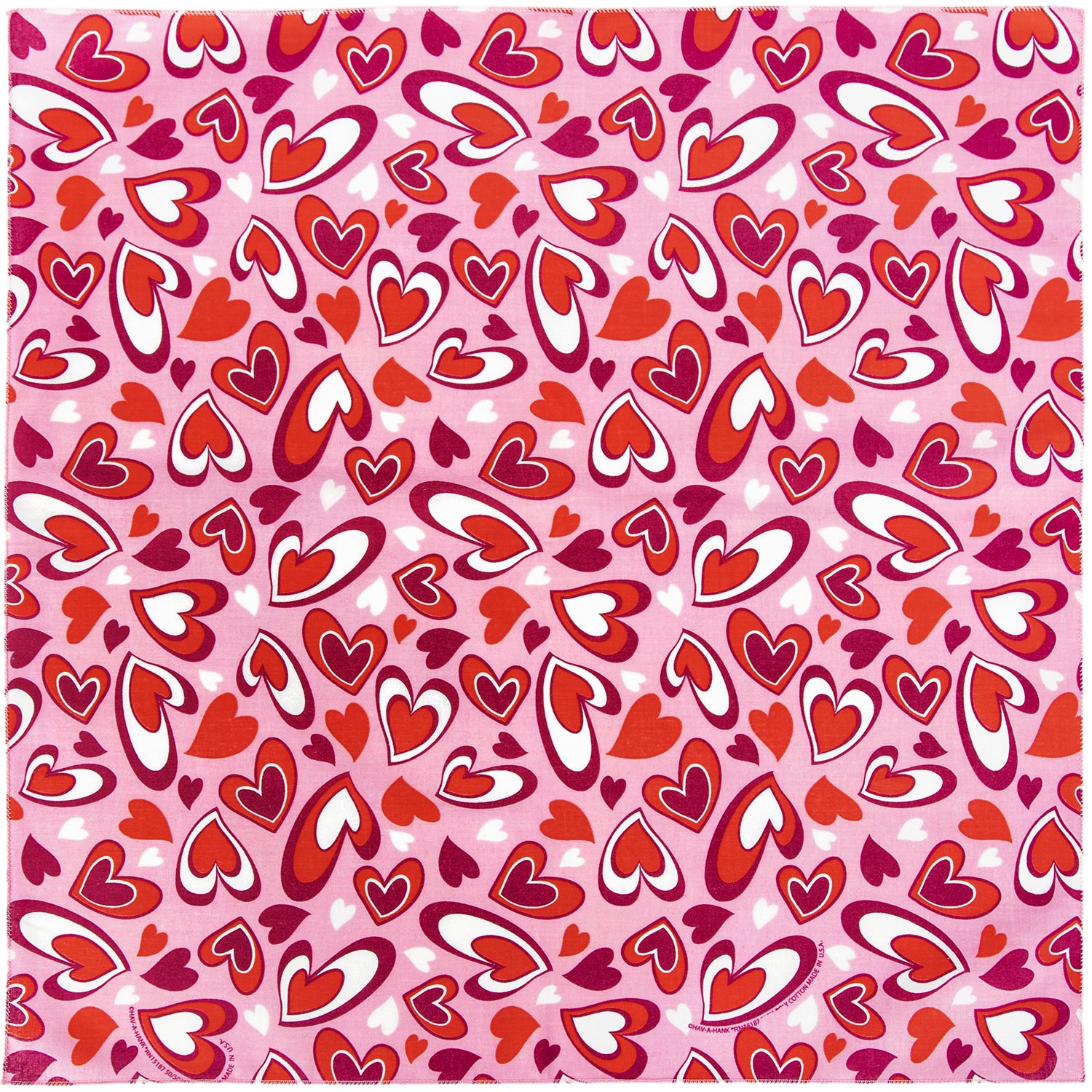 Heartfelt Pink Bandanas - Case - 50 Dozen - 22x22