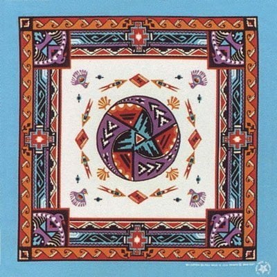 1pc Aztec Turquoise - Bandana - 22x22 - Made in the USA