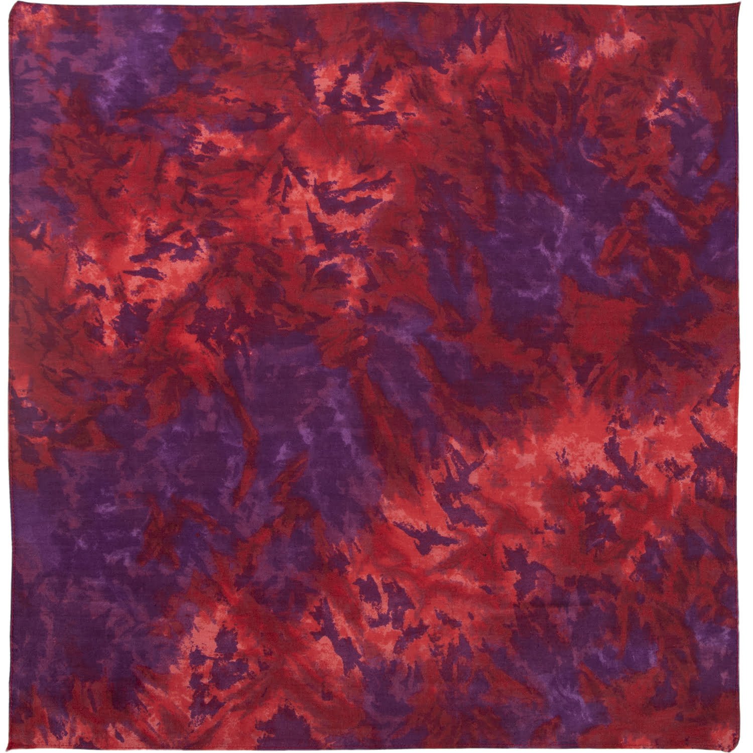 1pc Red Purple Handmade Tie Dye Bandana - 22x22