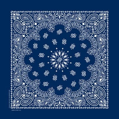 1pc American Made Navy Western Paisley Bandanas - Single 1pc - 100% Cotton - 35x35 Inches