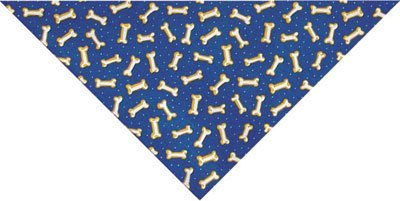 1pc Tossed Bones Royal Triangle Bandana - 22x29x22 - Made in the USA