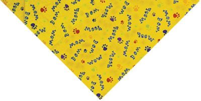 1pc Woof Bow Wow Triangle Bandana - 22x29x22 - Made in the USA