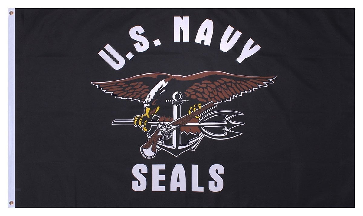 144 US Navy Seals Flag - 3ft x 5ft Polyester - Case - 12 Dozen - Imported