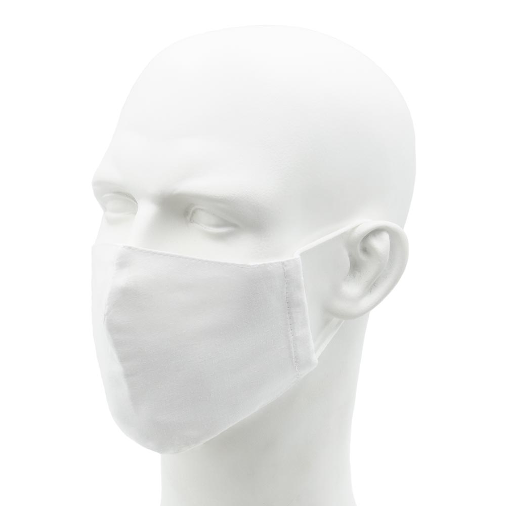 White Reusable 2-Ply Cotton Face Mask with Elastic Band - Case - 600pcs