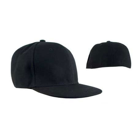 1pc Black Flat Brim Baseball Cap - Single Piece