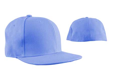 1pc Sky Blue Flat Brim Baseball Cap - Single Piece